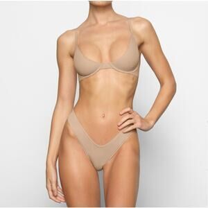 NWT Skims Fits Everybody Scoop Plunge Bra Clay Sz 36DDD $54 MSRP